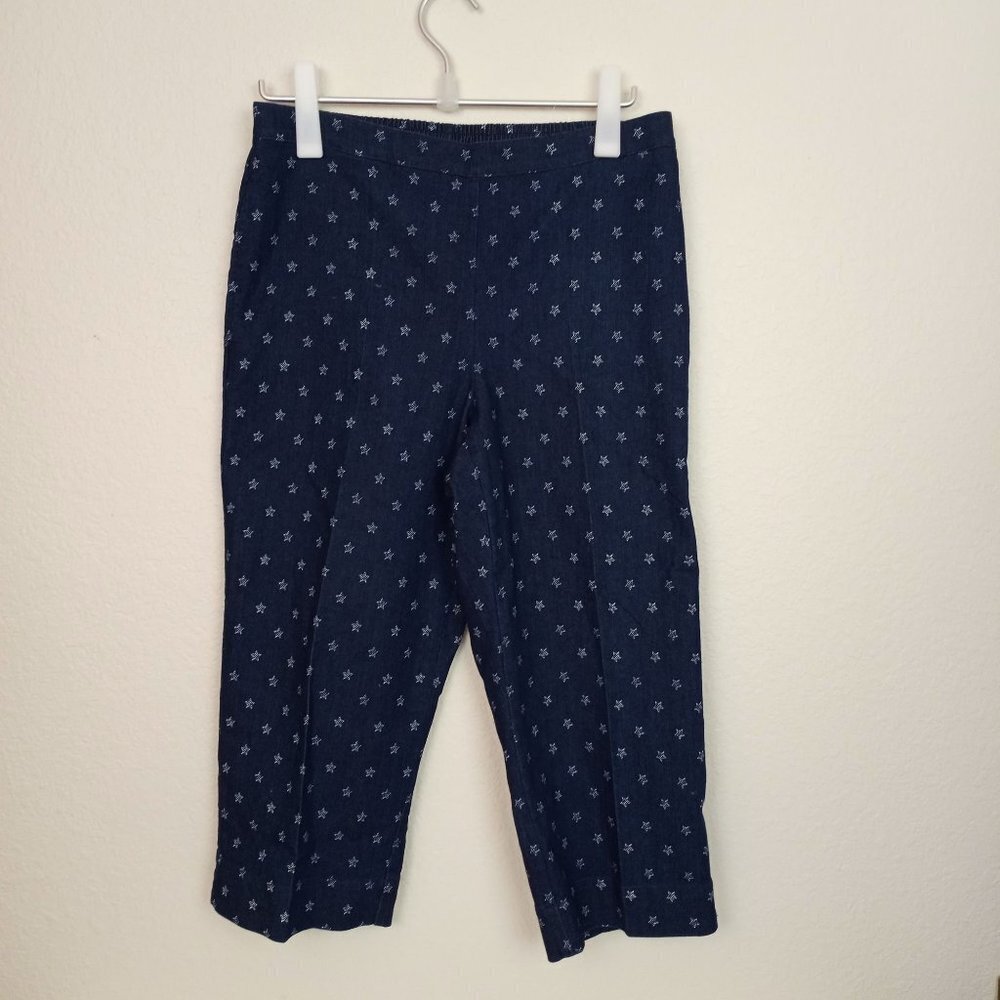Alfred Dunner Stars Capri Pull-on Pocket Jeans Size 8